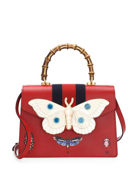 red gucci bag with butterfly|gucci canvas crossbody bag.